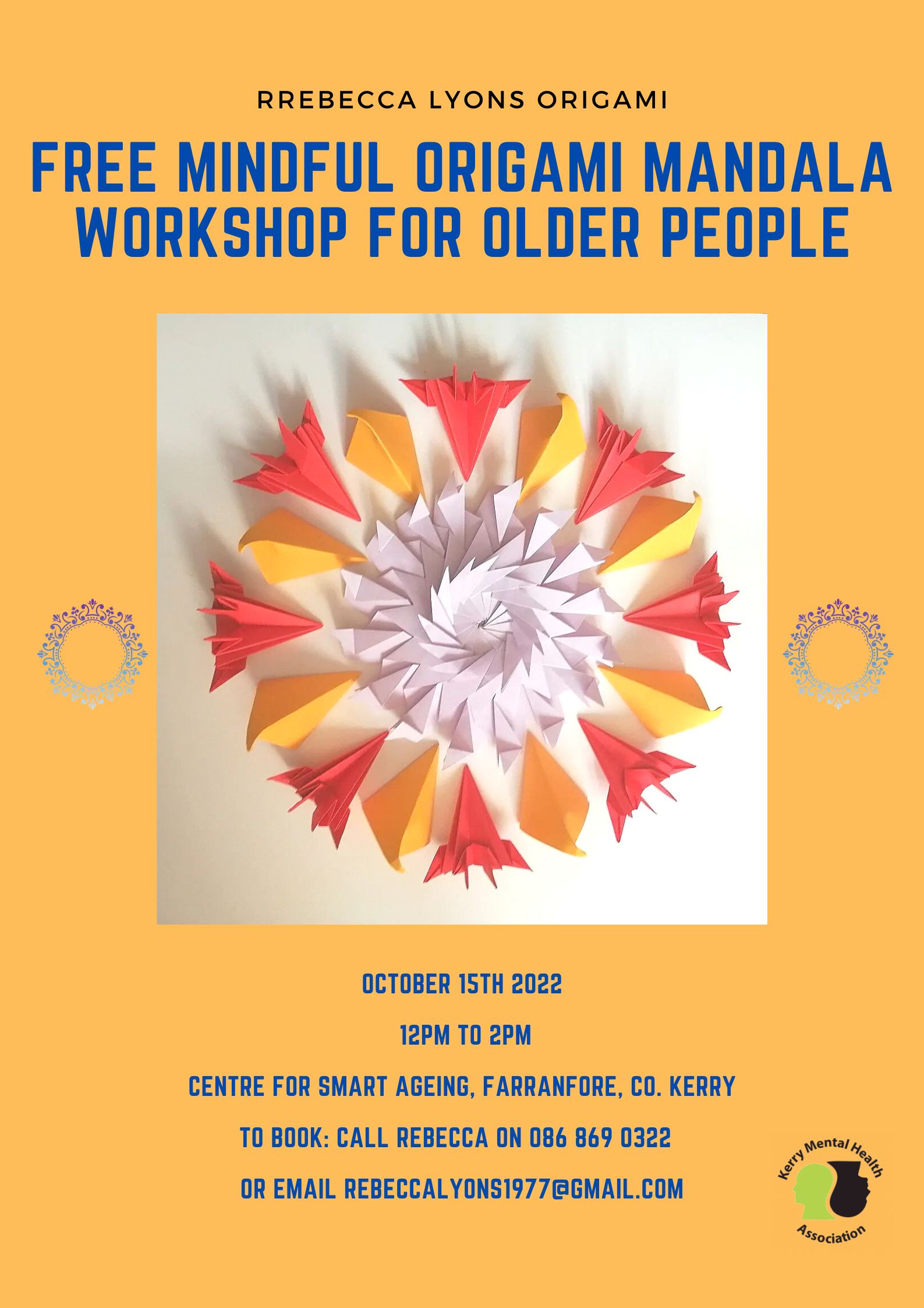 Mindful Origami Mandala Workshop for Older People event at Kerry Mental Health & Wellbeing Fest 2022