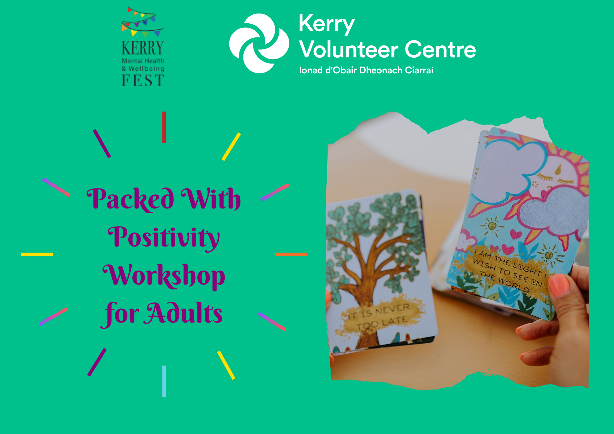 Packed With Positivity-Adult Workshop 10am -12Noon event at Kerry Mental Health & Wellbeing Fest 2022
