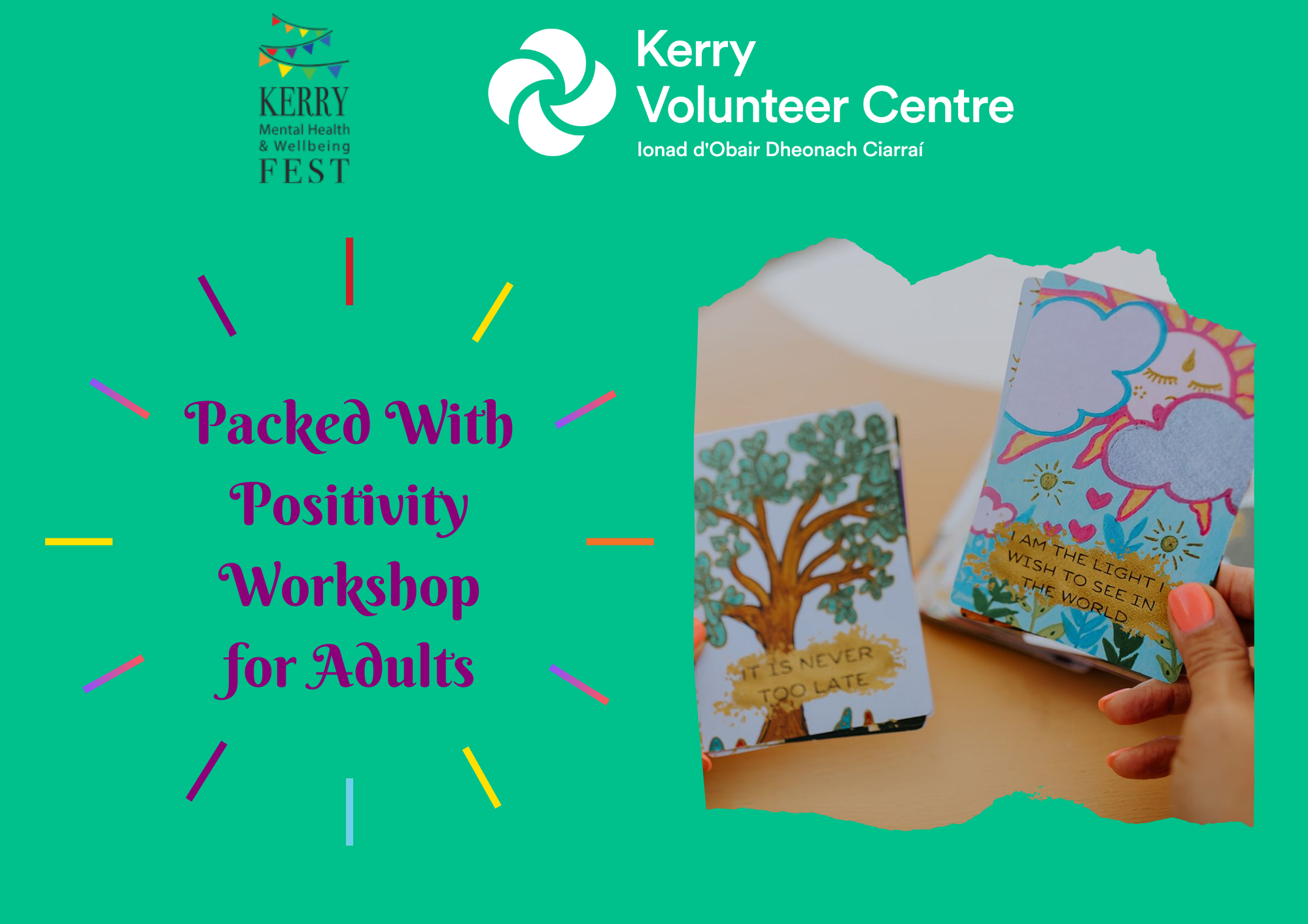 Packed With Positivity - Killarney Adult Workshop:4pm to 6pm event at Kerry Mental Health & Wellbeing Fest 2023